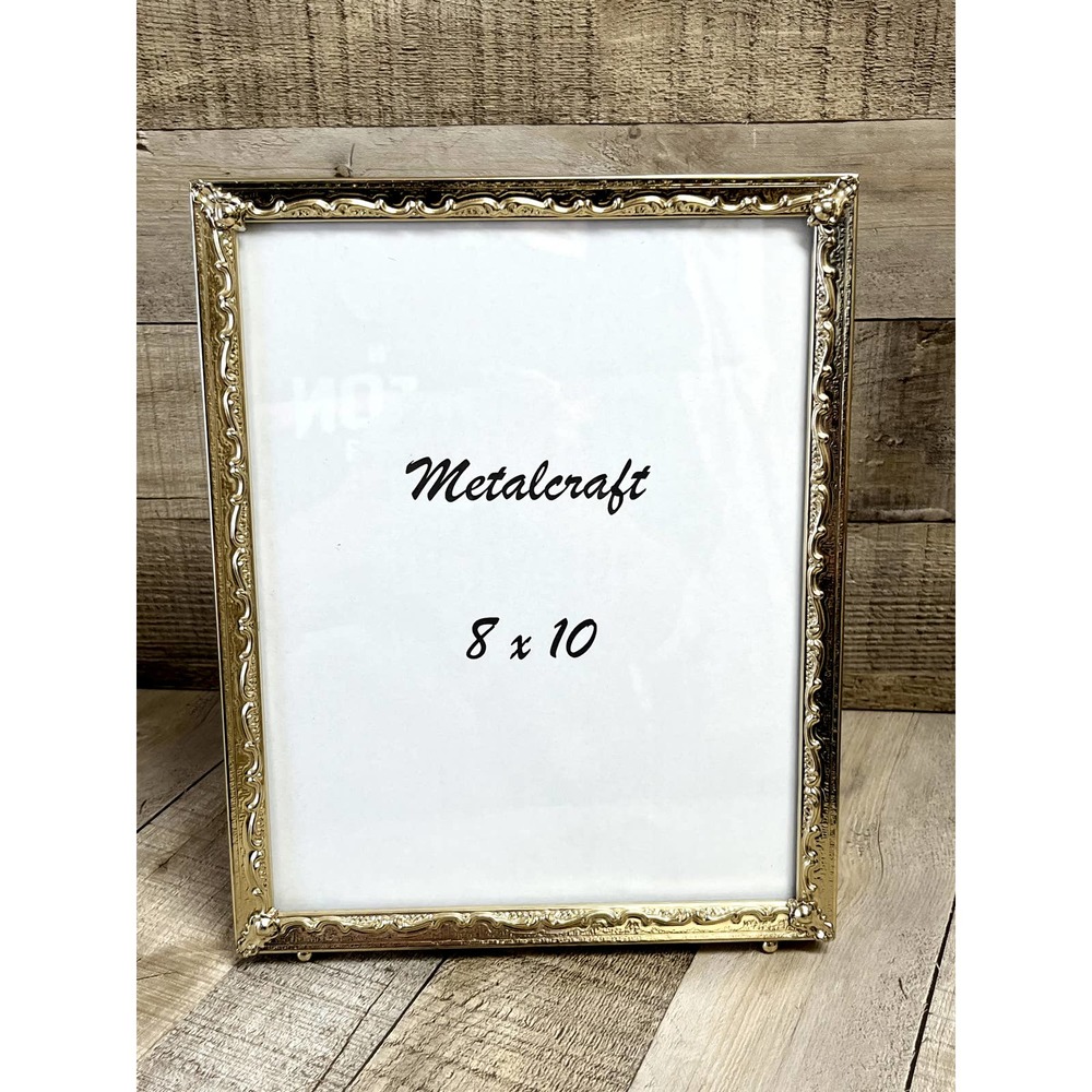 Vintage MetalCraft Photo Frame 8x10 Gold Tone